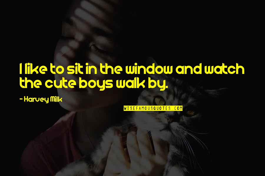 Cute Watch Quotes By Harvey Milk: I like to sit in the window and