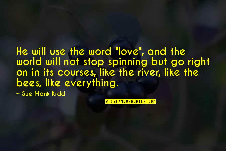 Cute White Boy Quotes By Sue Monk Kidd: He will use the word "love", and the