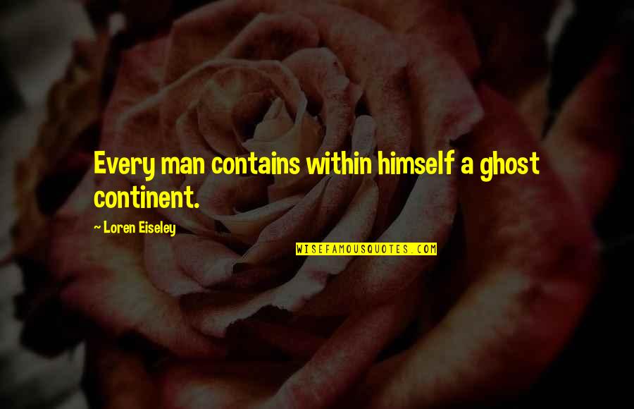 Cute Workout Quotes By Loren Eiseley: Every man contains within himself a ghost continent.