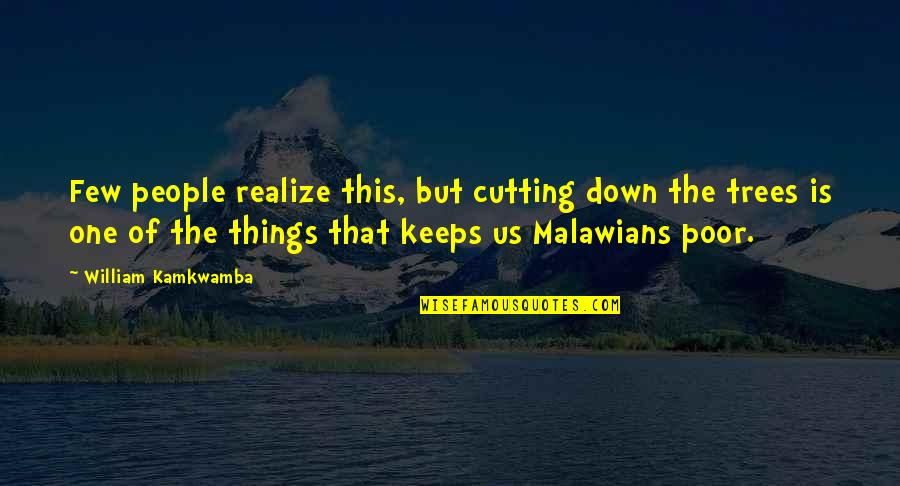 Cutting Down Trees Quotes By William Kamkwamba: Few people realize this, but cutting down the