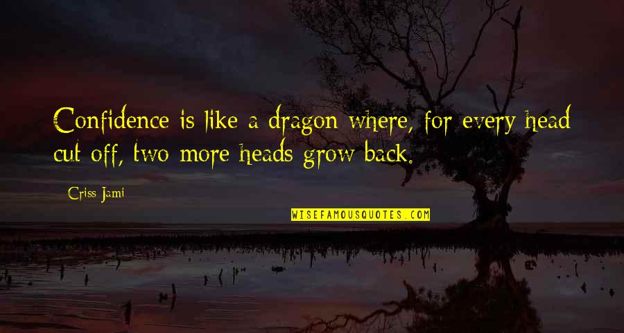 Cutting Head Quotes By Criss Jami: Confidence is like a dragon where, for every