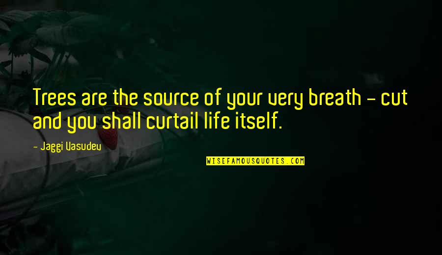 Cutting Trees Quotes By Jaggi Vasudev: Trees are the source of your very breath