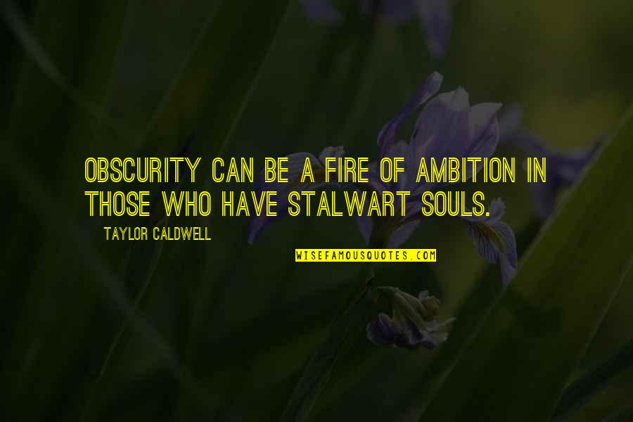 Cutting Veins Quotes By Taylor Caldwell: Obscurity can be a fire of ambition in
