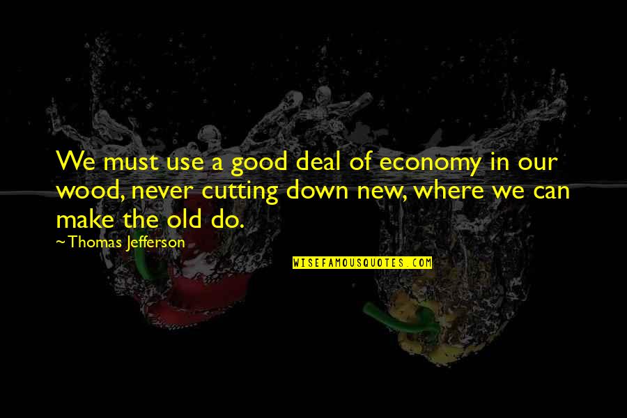 Cutting Wood Quotes By Thomas Jefferson: We must use a good deal of economy