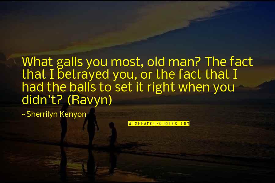 Cuvaison Quotes By Sherrilyn Kenyon: What galls you most, old man? The fact