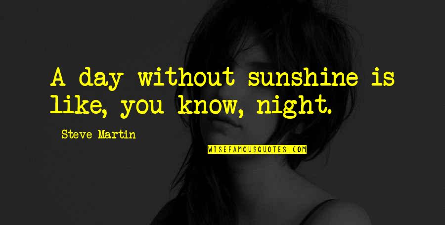 Cvysa Quotes By Steve Martin: A day without sunshine is like, you know,