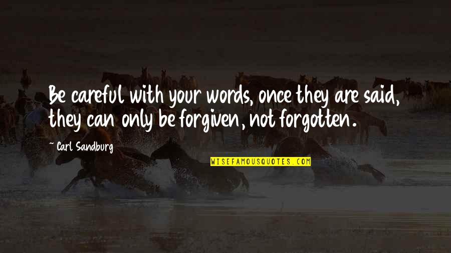 Cxciv Quotes By Carl Sandburg: Be careful with your words, once they are