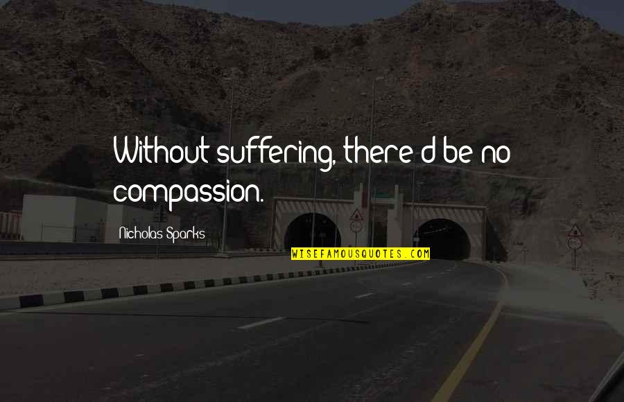 Cxciv Quotes By Nicholas Sparks: Without suffering, there'd be no compassion.