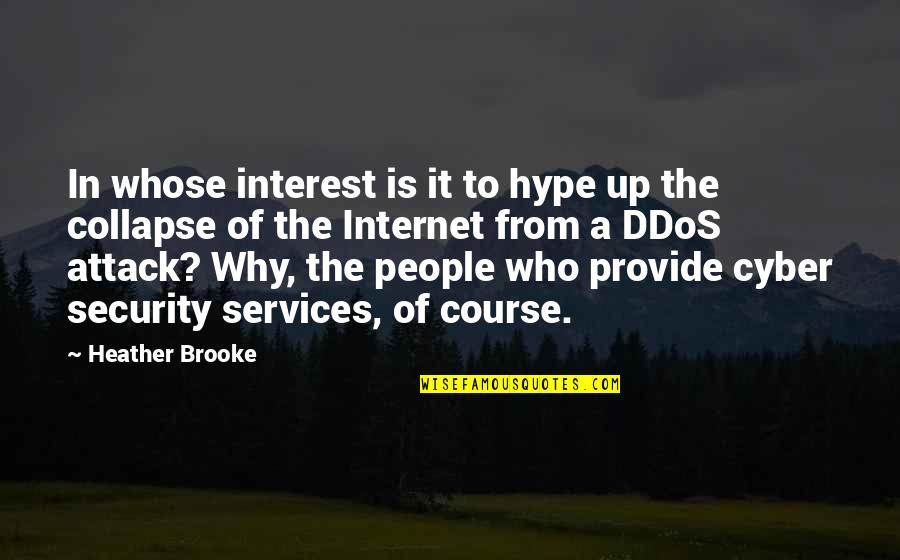 Cyber Security Quotes By Heather Brooke: In whose interest is it to hype up