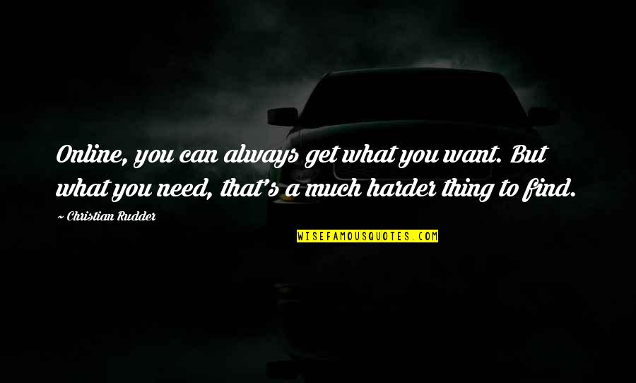 Cyberage Quotes By Christian Rudder: Online, you can always get what you want. Cyberage Quotes By Christian Rudder: Online, you can always get what you want.