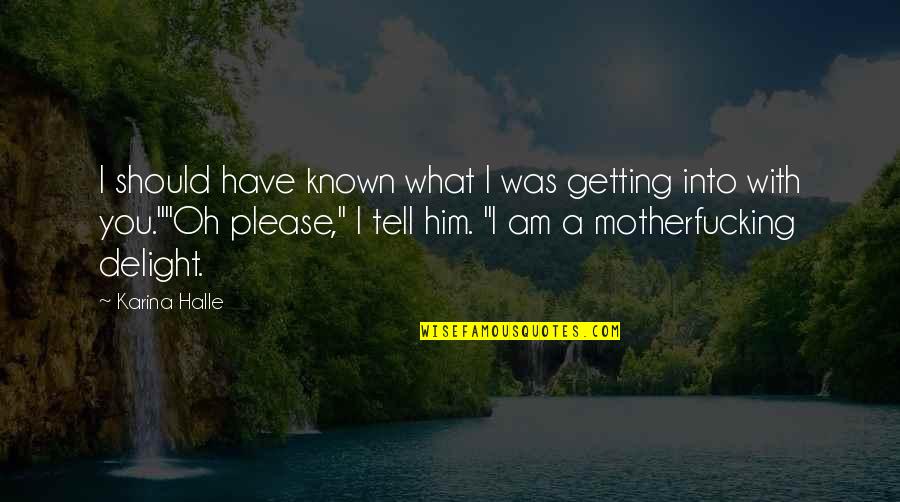 Cyberiad Cyberman Quotes By Karina Halle: I should have known what I was getting Cyberiad Cyberman Quotes By Karina Halle: I should have known what I was getting