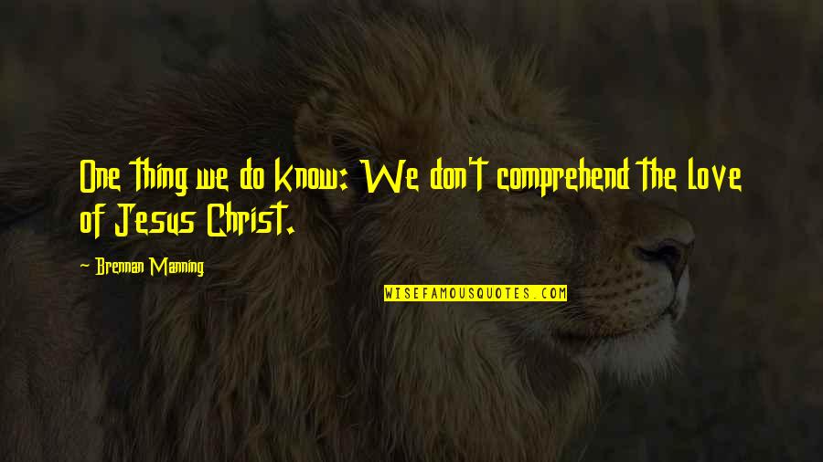 Cycles Of Life Quotes By Brennan Manning: One thing we do know: We don't comprehend