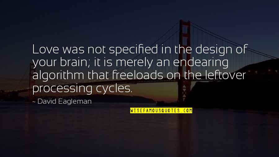 Cycles Quotes By David Eagleman: Love was not specified in the design of Cycles Quotes By David Eagleman: Love was not specified in the design of