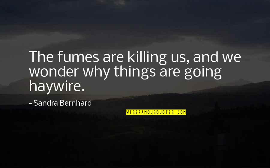 Cyd Quotes By Sandra Bernhard: The fumes are killing us, and we wonder