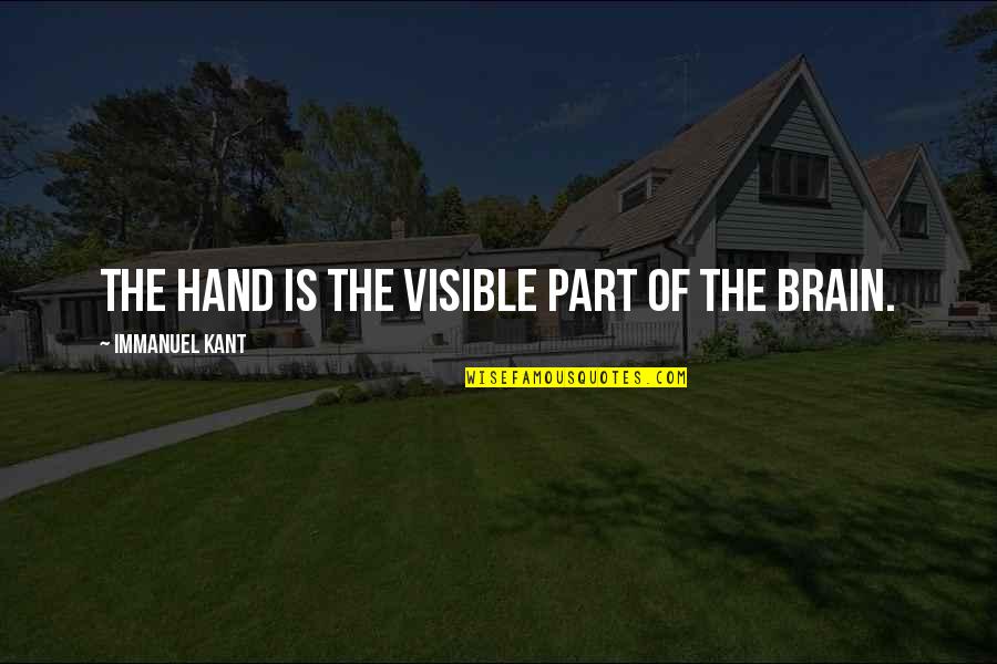 Cymric S Quotes By Immanuel Kant: The hand is the visible part of the Cymric S Quotes By Immanuel Kant: The hand is the visible part of the