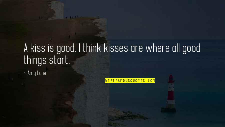 Cymryd Quotes By Amy Lane: A kiss is good. I think kisses are