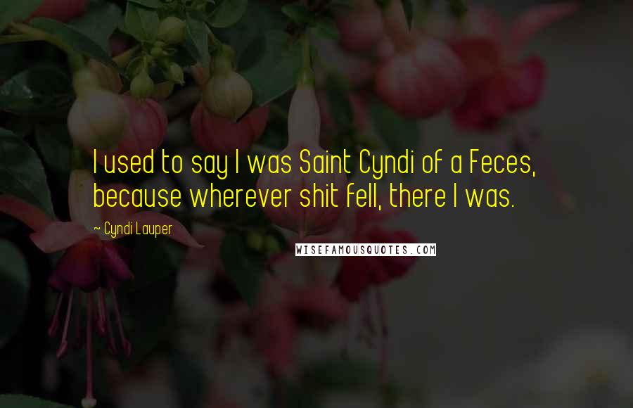 Cyndi Lauper quotes: I used to say I was Saint Cyndi of a Feces, because wherever shit fell, there I was.