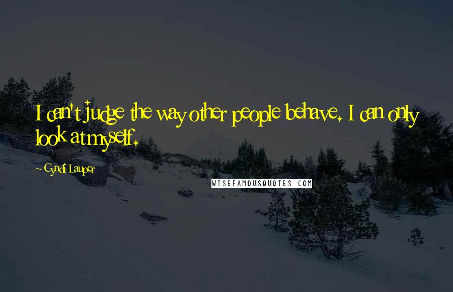 Cyndi Lauper quotes: I can't judge the way other people behave. I can only look at myself.