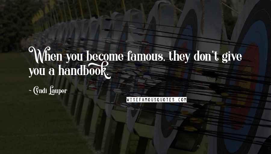 Cyndi Lauper quotes: When you become famous, they don't give you a handbook.