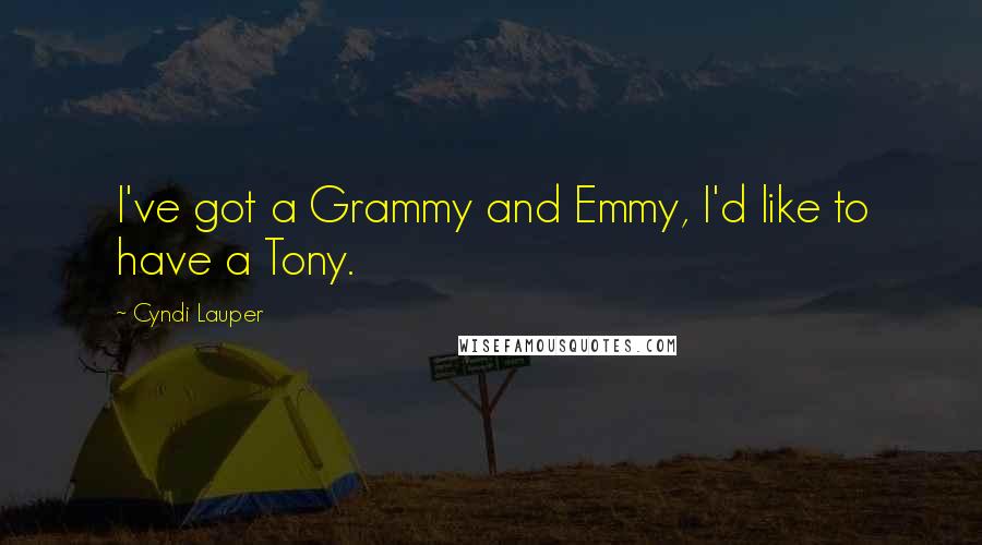 Cyndi Lauper quotes: I've got a Grammy and Emmy, I'd like to have a Tony.