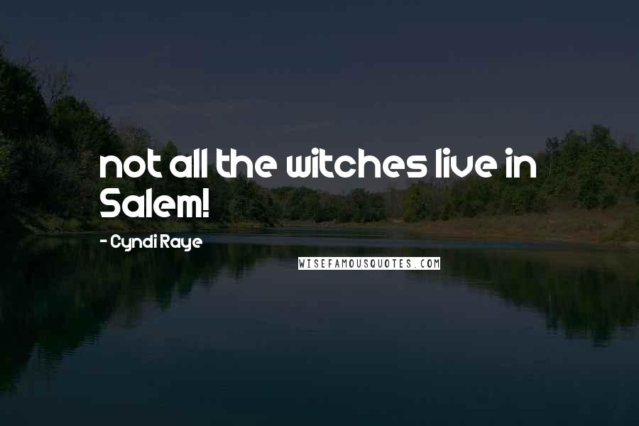 Cyndi Raye quotes: not all the witches live in Salem!