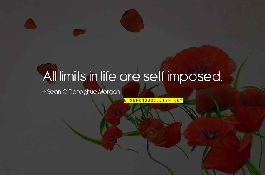 Cynical Work Quotes By Sean O'Donoghue Morgan: All limits in life are self imposed.