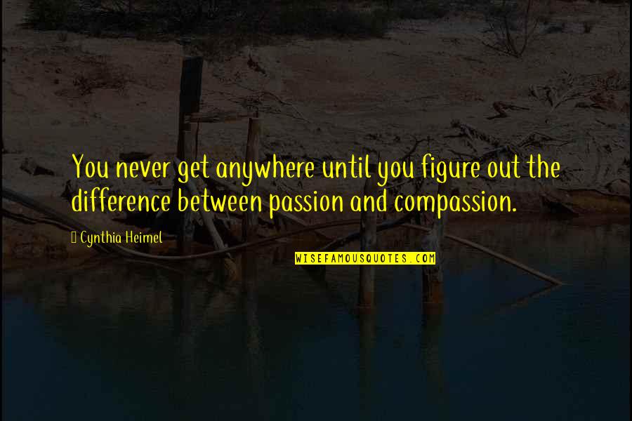 Cynthia Heimel Quotes By Cynthia Heimel: You never get anywhere until you figure out