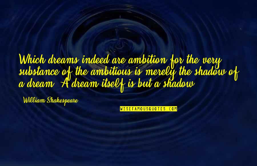 Cynthia Lummis Quotes By William Shakespeare: Which dreams indeed are ambition;for the very substance