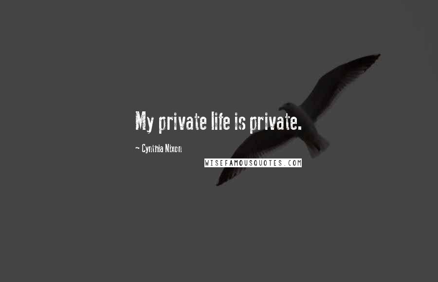 Cynthia Nixon quotes: My private life is private.