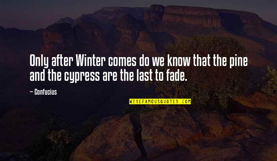 Cypresses Quotes By Confucius: Only after Winter comes do we know that