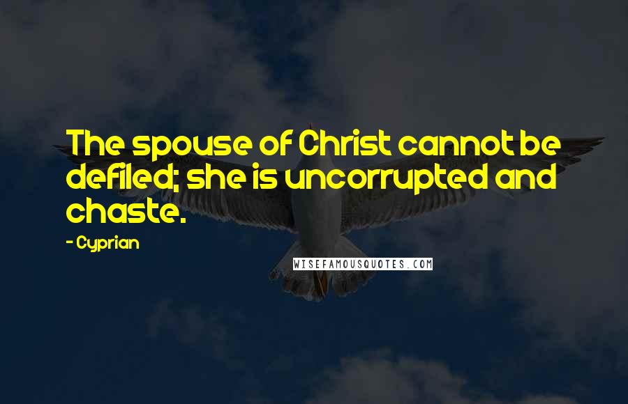 Cyprian quotes: The spouse of Christ cannot be defiled; she is uncorrupted and chaste.