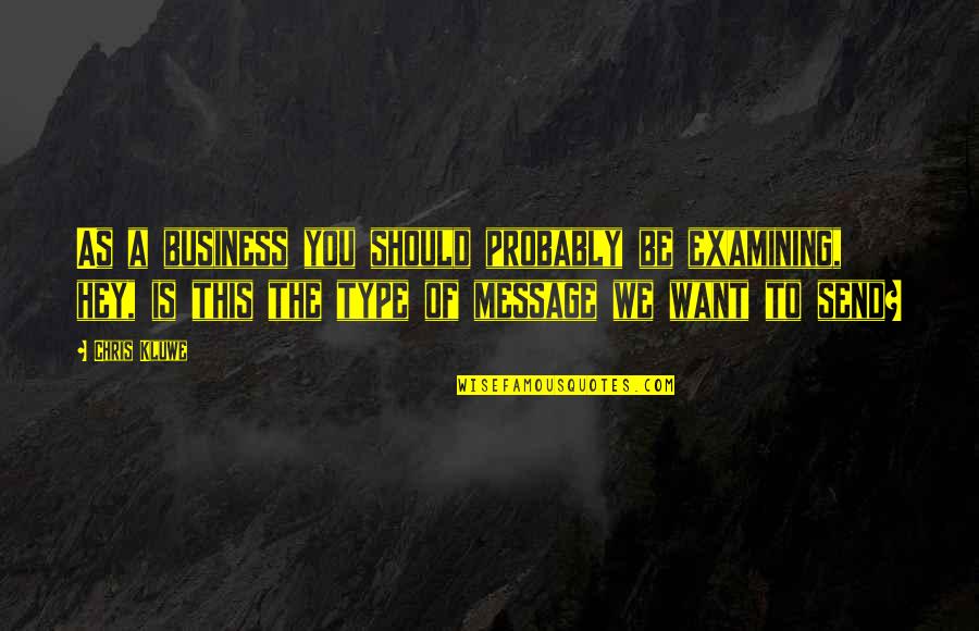 Cypriano Fernandes Quotes By Chris Kluwe: As a business you should probably be examining, Cypriano Fernandes Quotes By Chris Kluwe: As a business you should probably be examining,