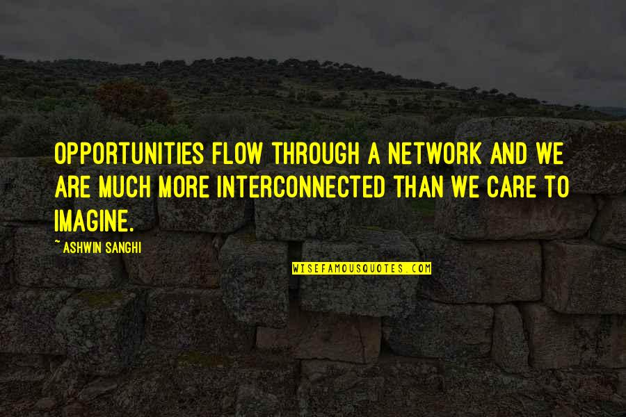 Cyro Baptista Quotes By Ashwin Sanghi: Opportunities flow through a network and we are