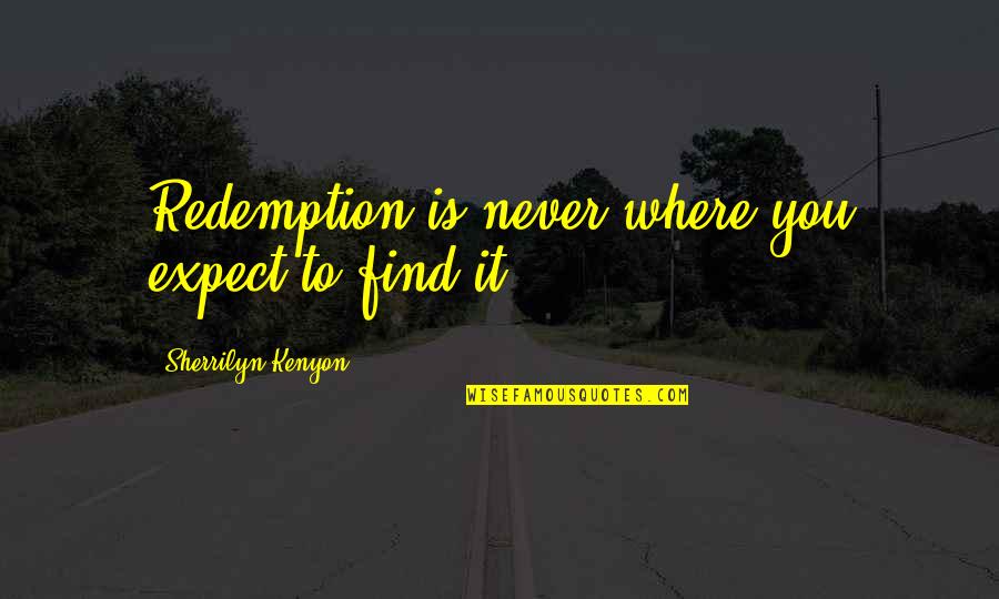 Cyrulnik Resilience Quotes By Sherrilyn Kenyon: Redemption is never where you expect to find
