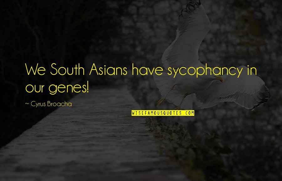 Cyrus Broacha Quotes By Cyrus Broacha: We South Asians have sycophancy in our genes!