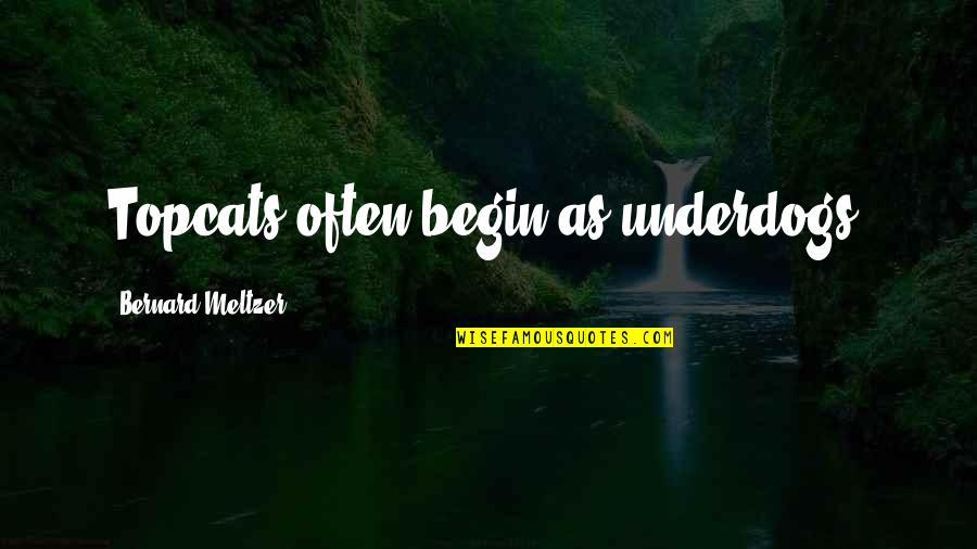 Cytologist Certification Quotes By Bernard Meltzer: Topcats often begin as underdogs.