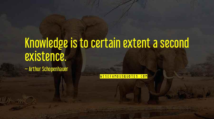 Cywinski Zory Quotes By Arthur Schopenhauer: Knowledge is to certain extent a second existence. Cywinski Zory Quotes By Arthur Schopenhauer: Knowledge is to certain extent a second existence.