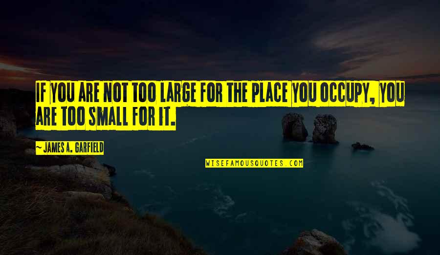 Czynnosc Quotes By James A. Garfield: If you are not too large for the Czynnosc Quotes By James A. Garfield: If you are not too large for the