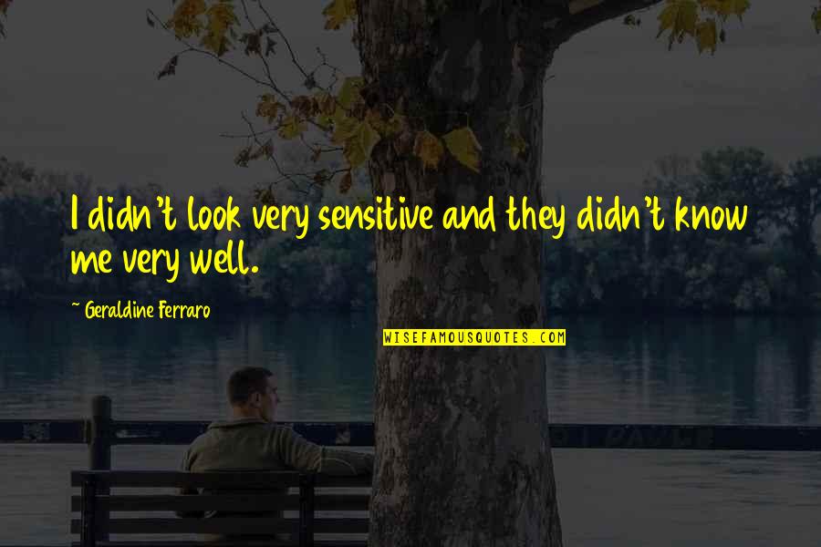 Czytam I Pisze Quotes By Geraldine Ferraro: I didn't look very sensitive and they didn't Czytam I Pisze Quotes By Geraldine Ferraro: I didn't look very sensitive and they didn't