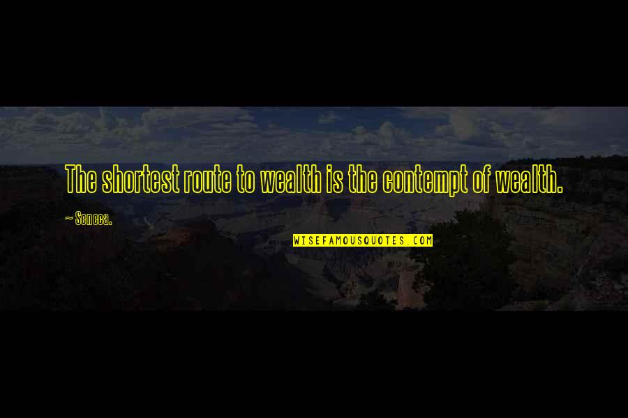 Czyzewski Heritage Quotes By Seneca.: The shortest route to wealth is the contempt
