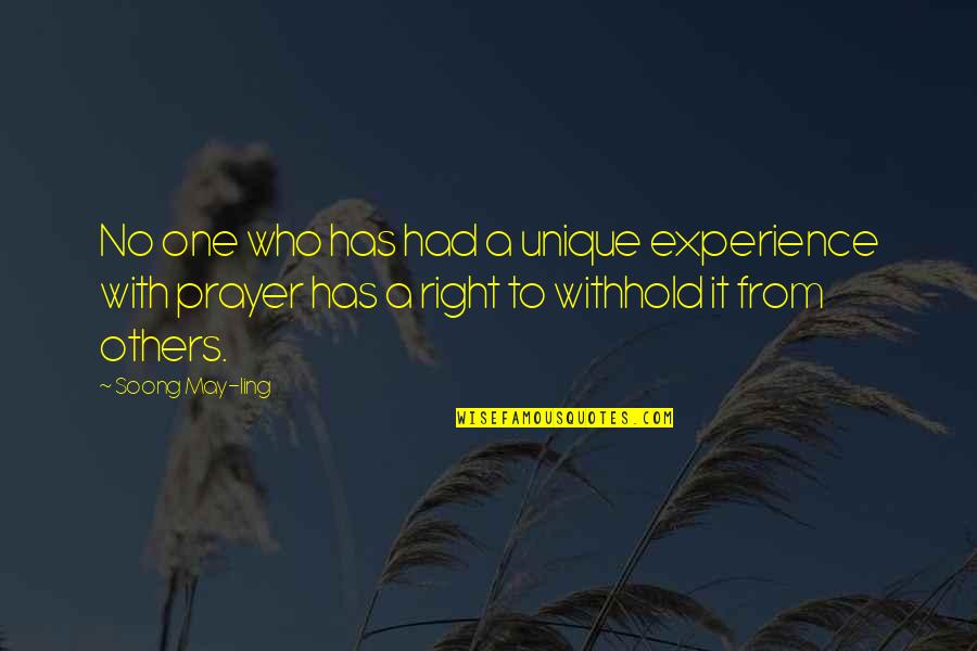 D Angelo Barksdale Quotes By Soong May-ling: No one who has had a unique experience D Angelo Barksdale Quotes By Soong May-ling: No one who has had a unique experience