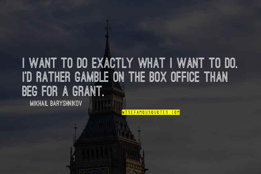 D-box Quotes By Mikhail Baryshnikov: I want to do exactly what I want