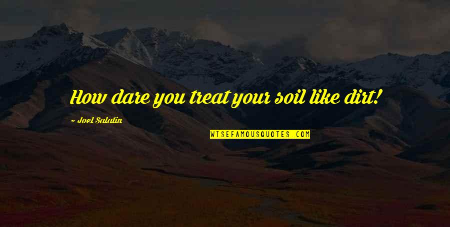 D C 45 32 Quotes By Joel Salatin: How dare you treat your soil like dirt!