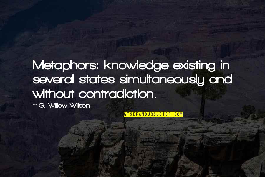D D Willow Quotes By G. Willow Wilson: Metaphors: knowledge existing in several states simultaneously and