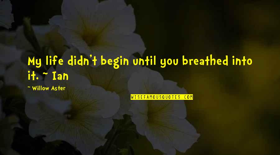 D D Willow Quotes By Willow Aster: My life didn't begin until you breathed into