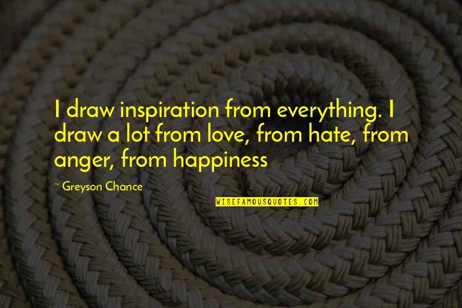 D Day Landings Quotes By Greyson Chance: I draw inspiration from everything. I draw a