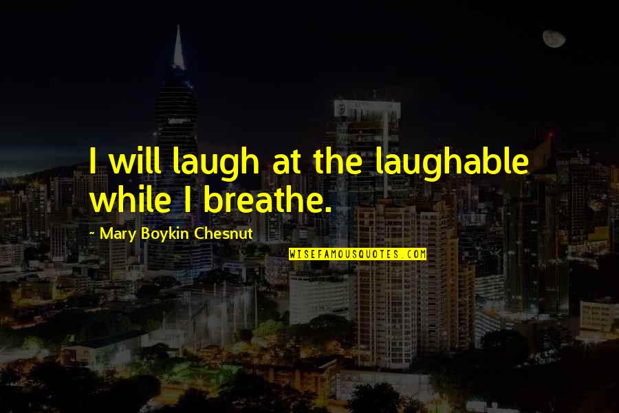 D Dehaan Quotes By Mary Boykin Chesnut: I will laugh at the laughable while I