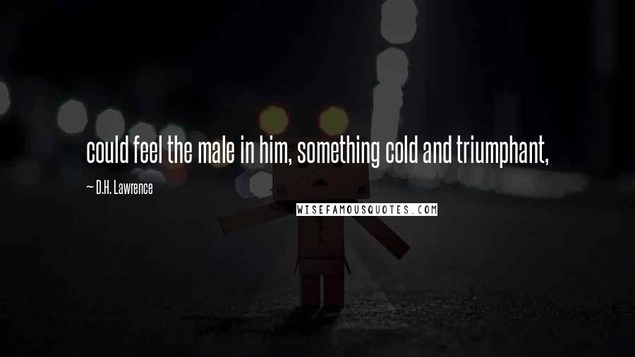 D.H. Lawrence quotes: could feel the male in him, something cold and triumphant,