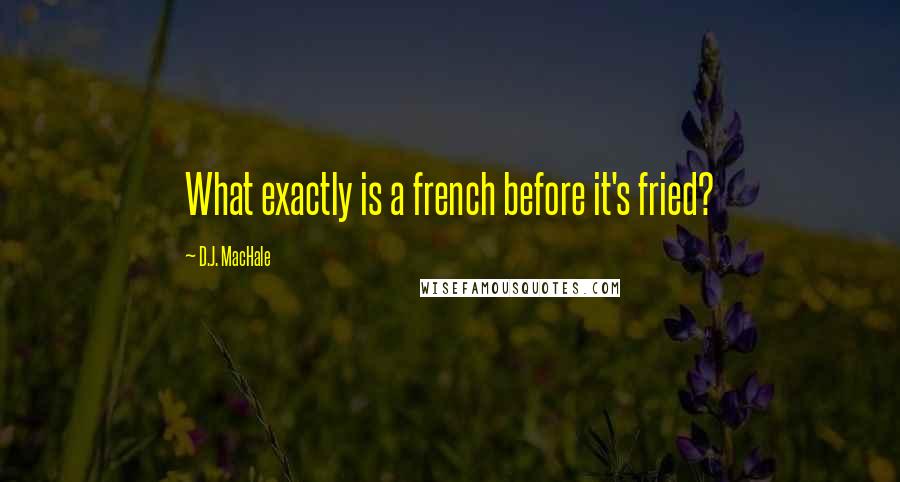 D.J. MacHale quotes: What exactly is a french before it's fried?