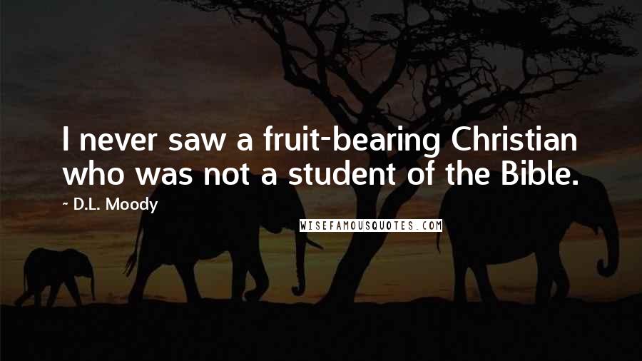 D.L. Moody quotes: I never saw a fruit-bearing Christian who was not a student of the Bible.
